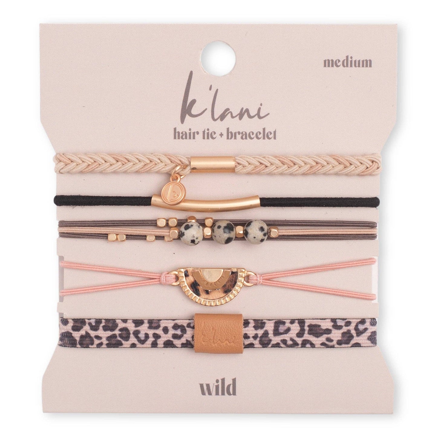 "Wild" Animal Print Hair Tie Bracelets: Medium