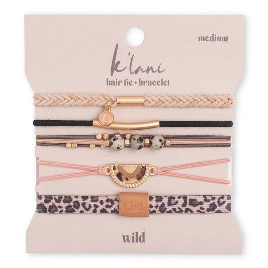 "Wild" Animal Print Hair Tie Bracelets: Medium