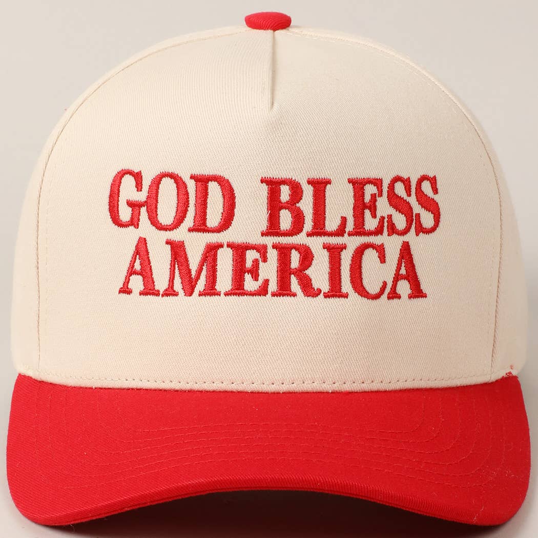 God Bless America Two-Tone Canvas Cap