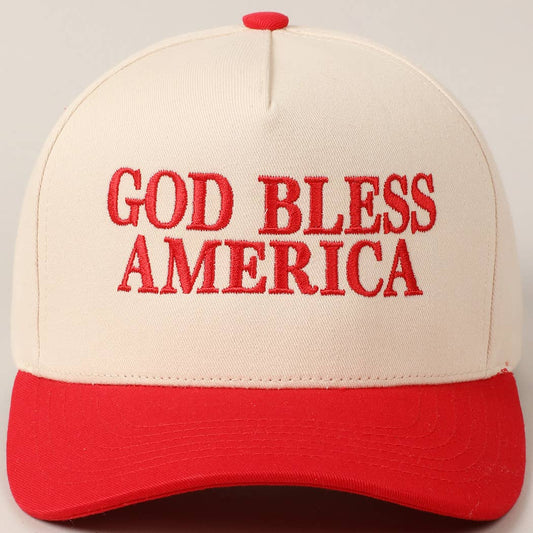 God Bless America Two-Tone Canvas Cap