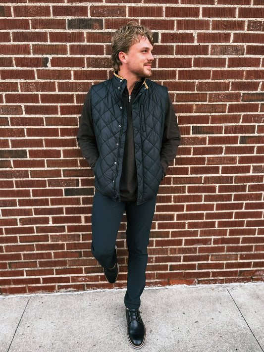 Belmont Quilted Vest - Black