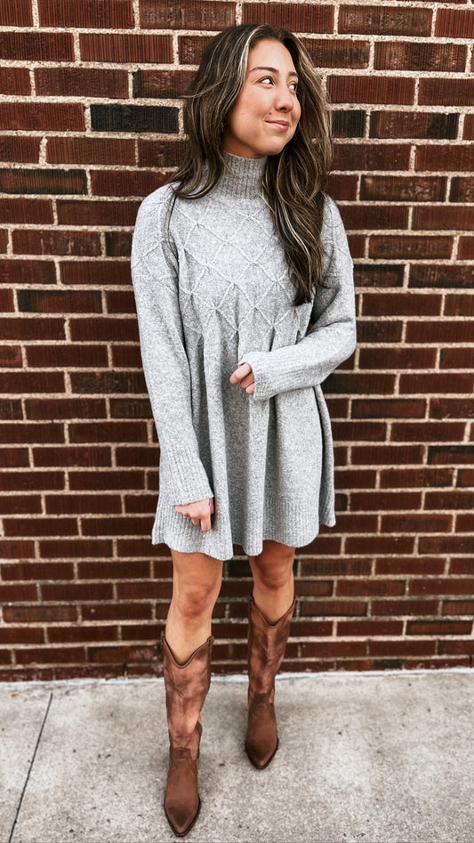Jaci Sweater Dress - Heather Gray