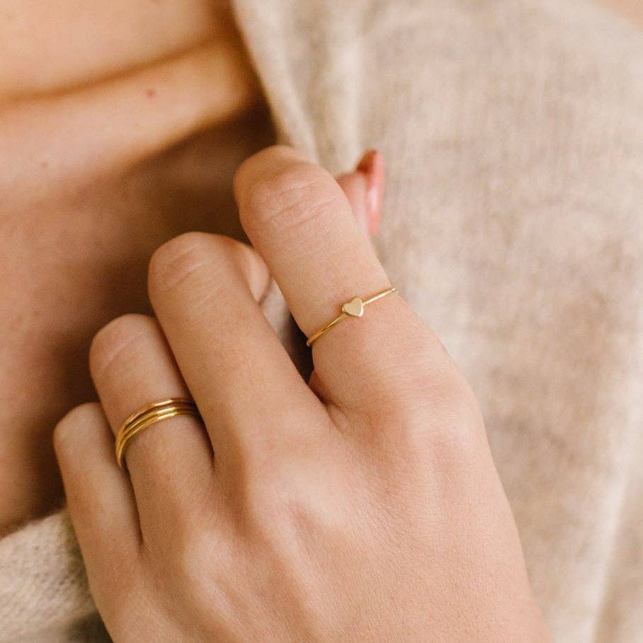 Heart Stacking Ring - Gold Filled/8