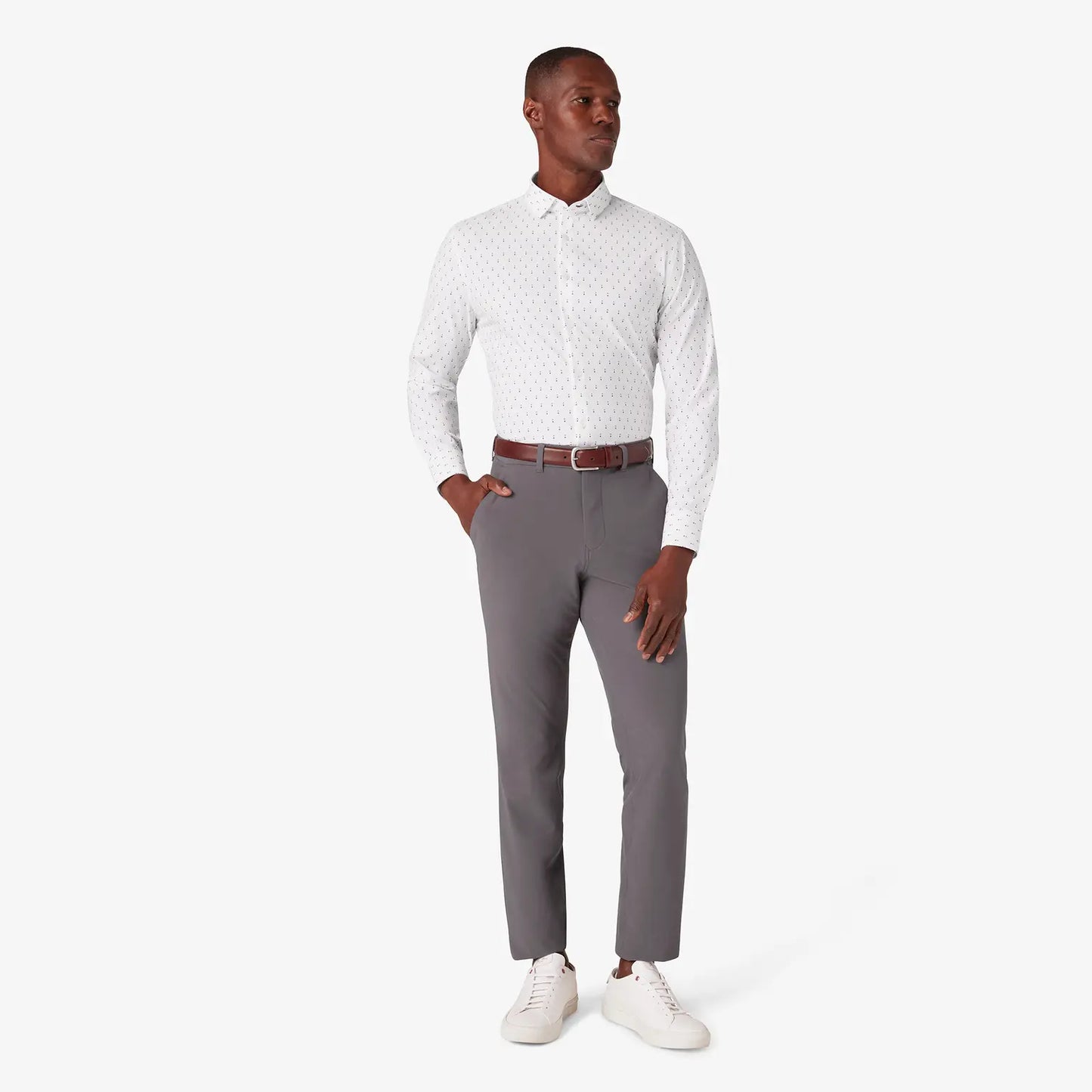 Leeward LS - White Micro Floral