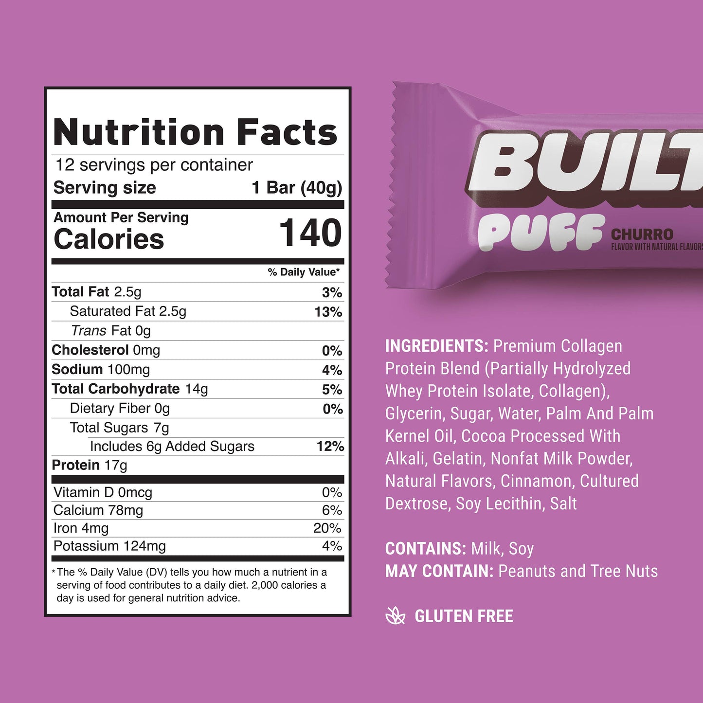 Built Puff Protein Bars - Churro