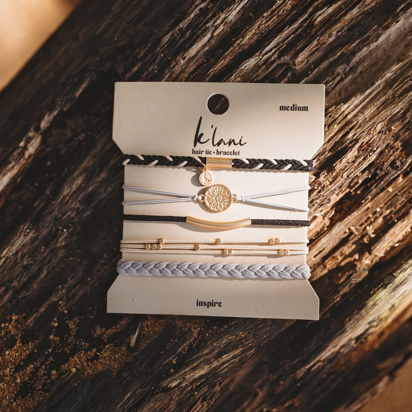 "Inspire" Flower Charm Hair Tie Bracelets