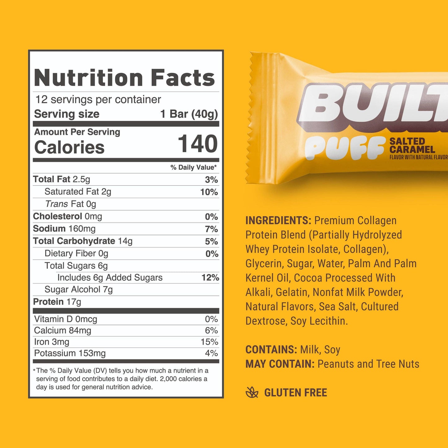 Built Single Puff Protein Bar - Salted Caramel