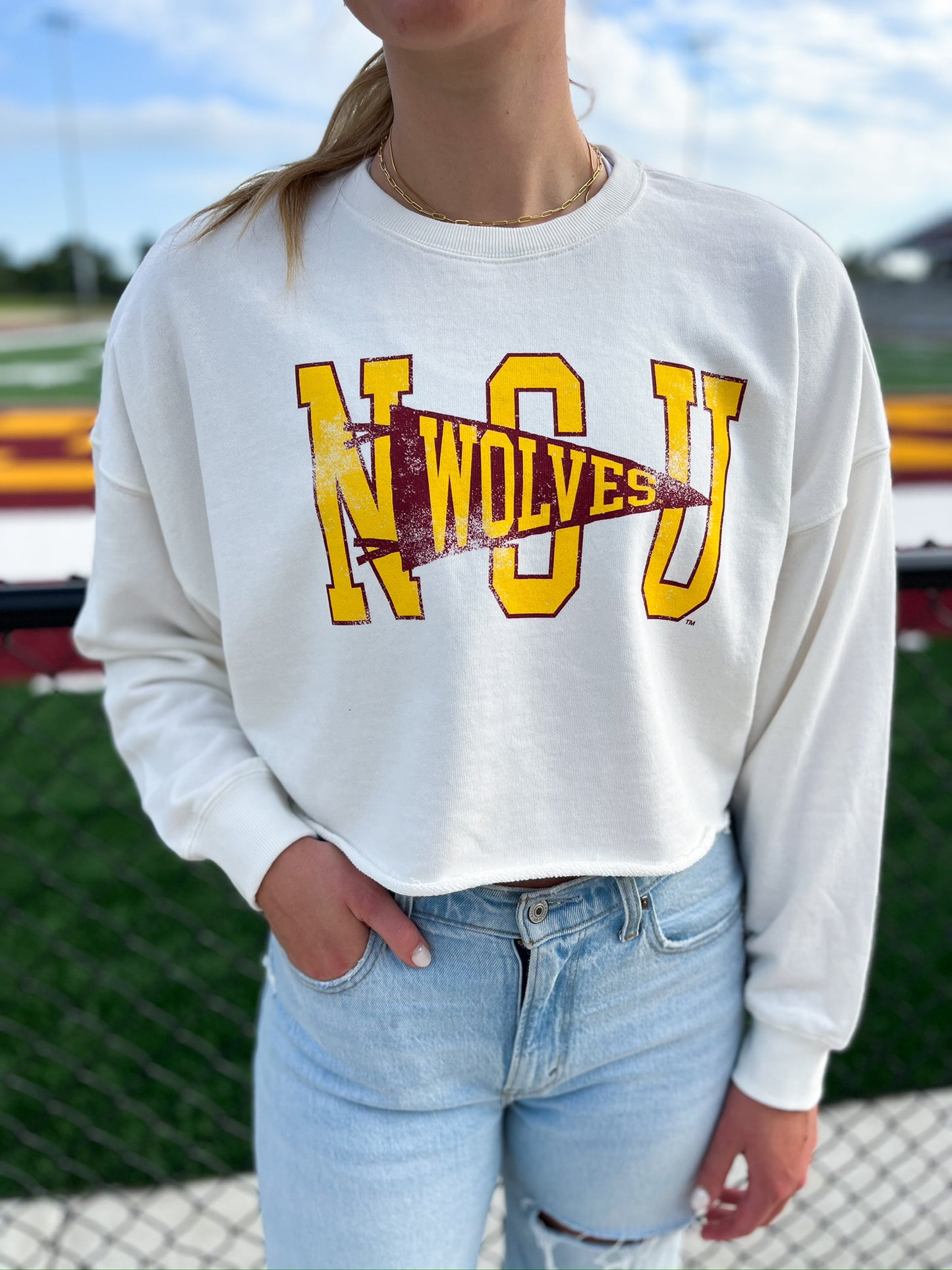 NSU Finlay Flag Crop LS - White