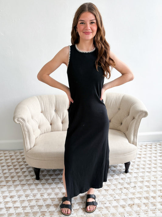 Delamer Midi Dress - Black