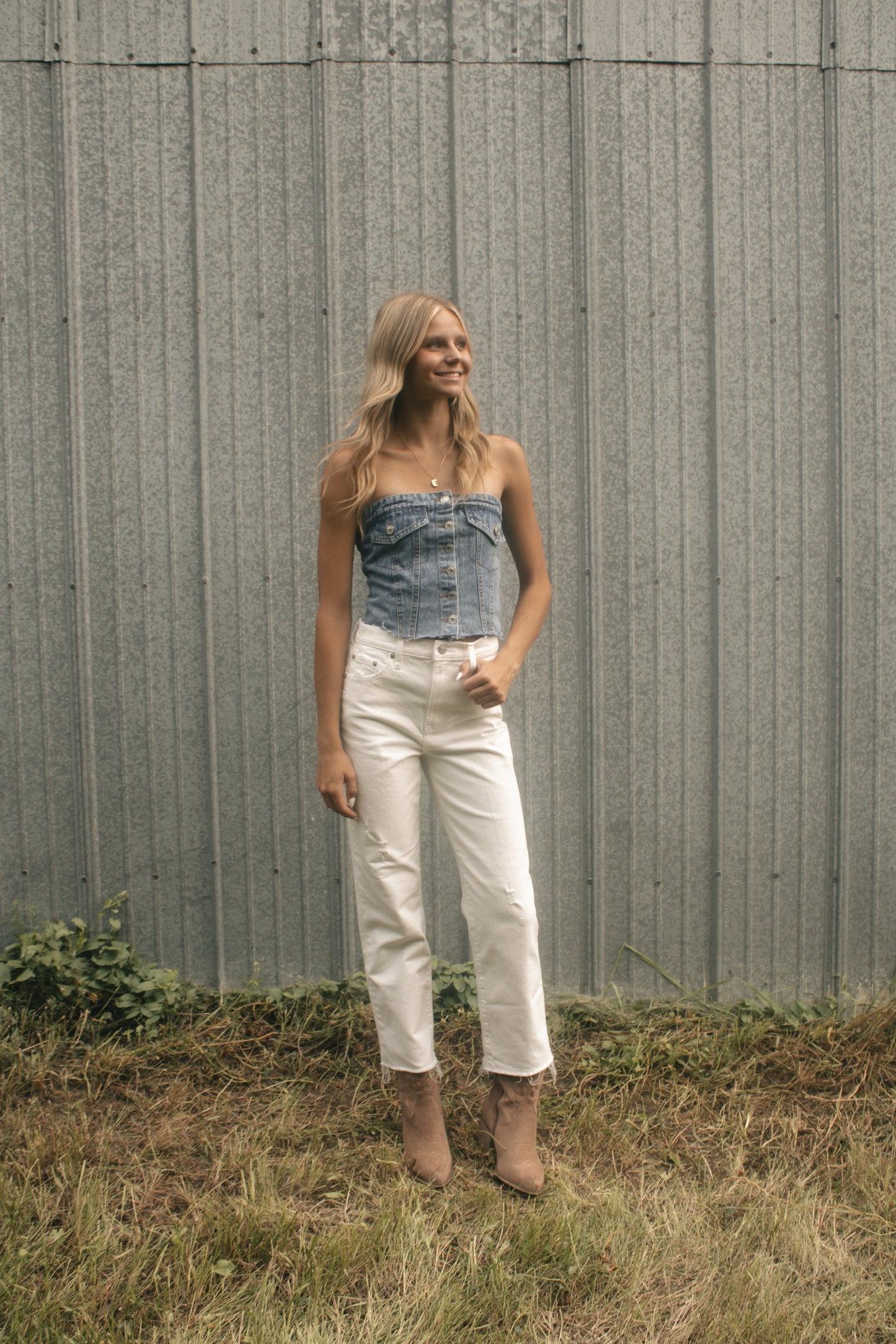 Denim Corset Top