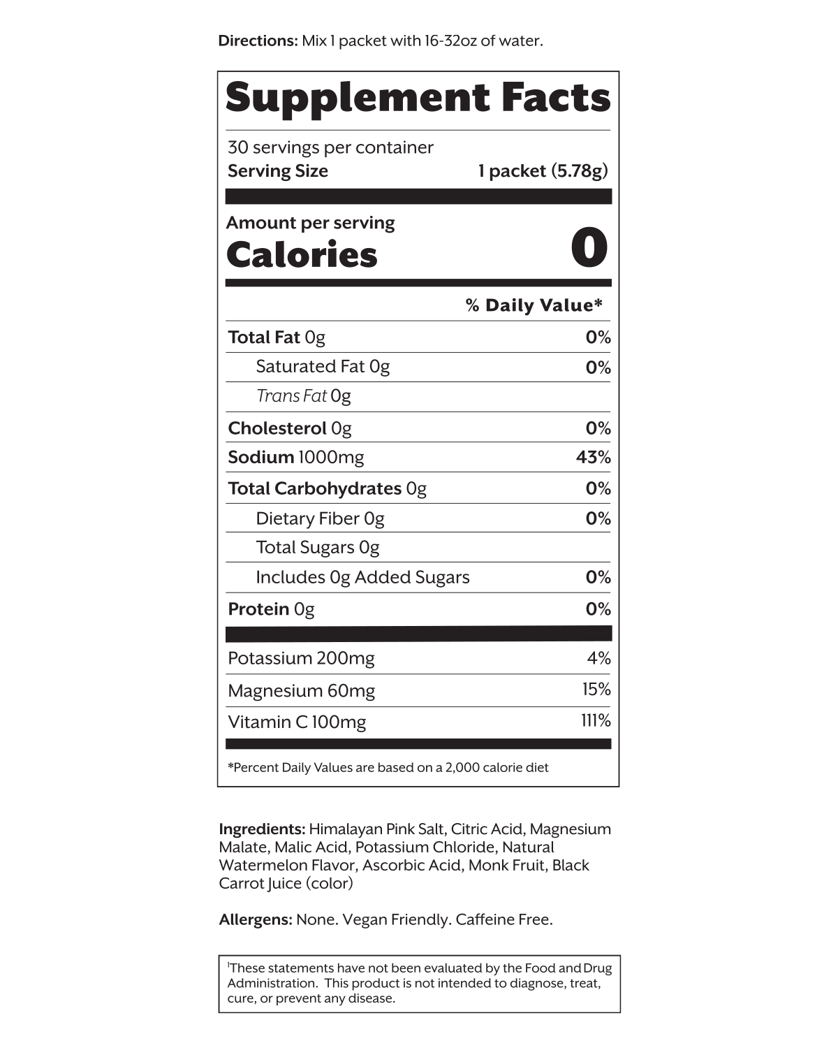 Salted Watermelon Electrolyte Drink Mix: Unsweetened