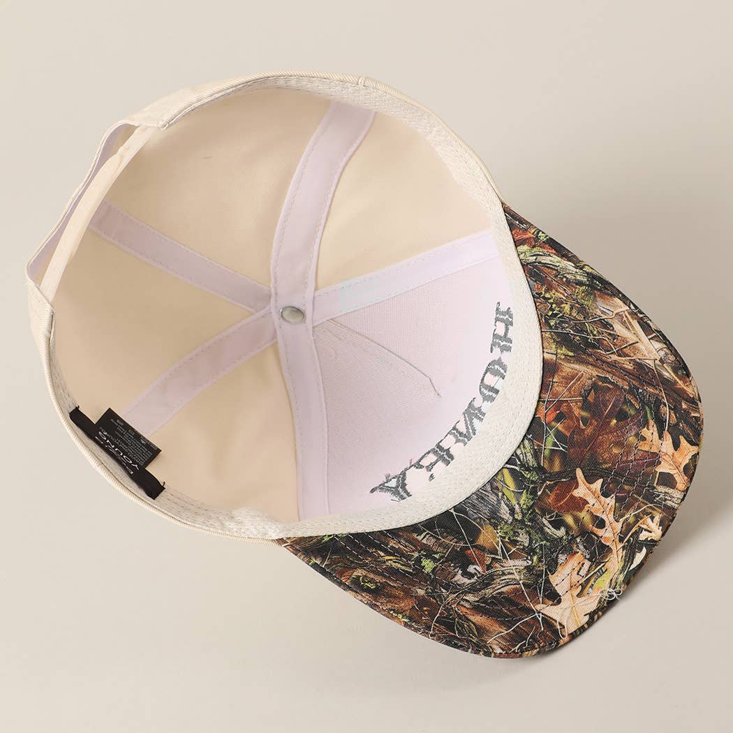 Honey Lettering Camo Two-Tone Cap