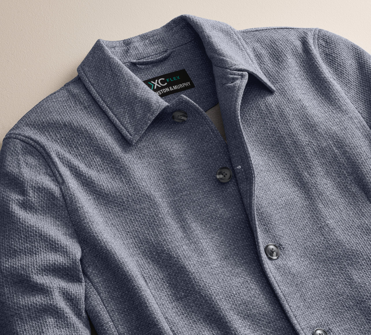 XC FLEX KNIT FULL BUTTON BLAZER - Blue