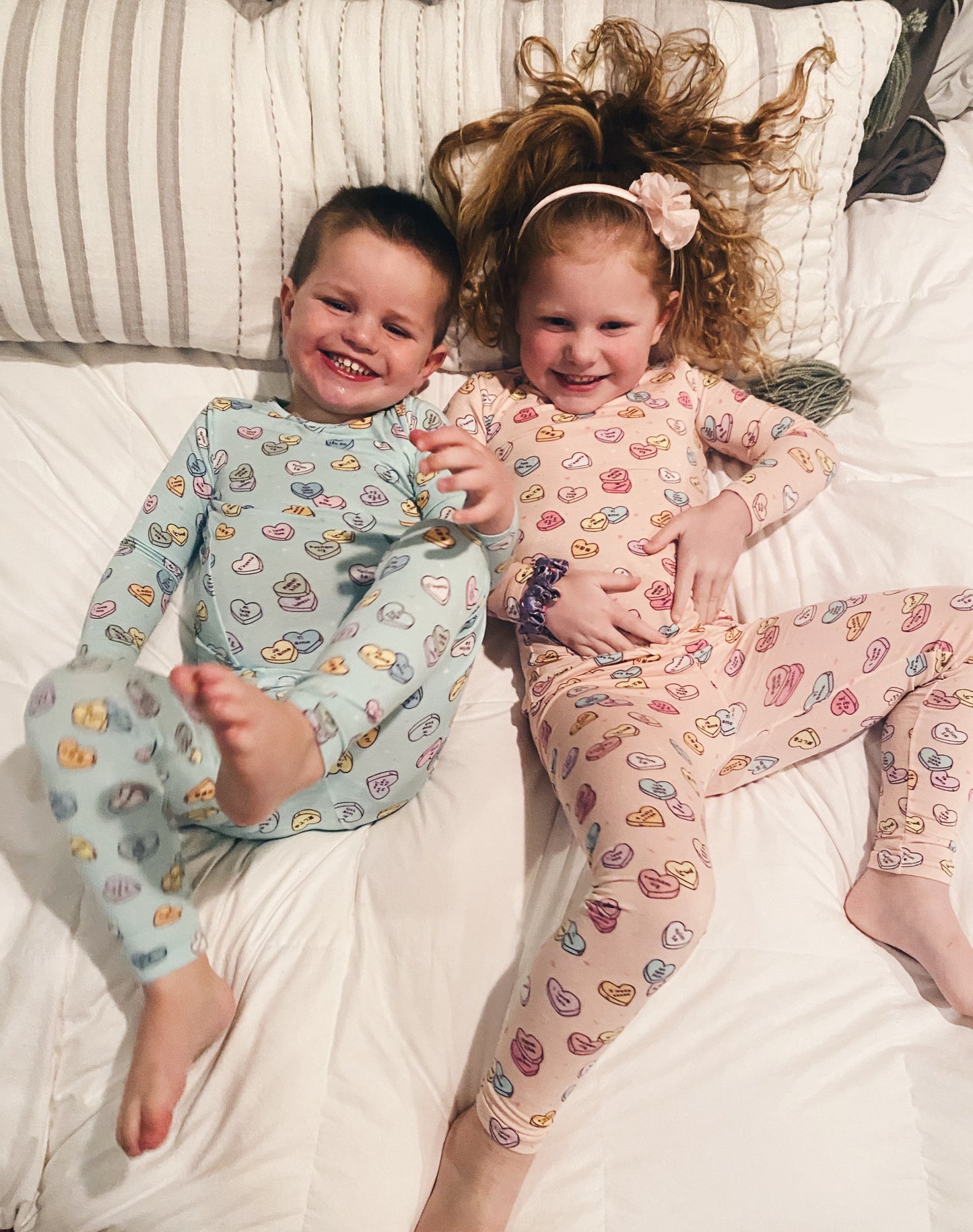 Candy Hearts Pajamas-Blue