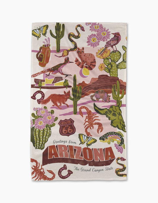 Greetings From Arizona Tea Towel