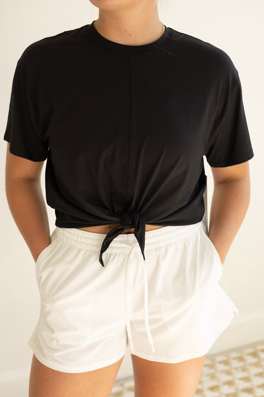 All-Sport Tie-Front SS Shirt - Black