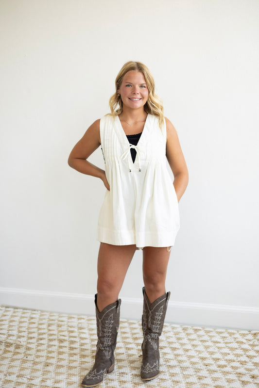 Webster Romper - Ecru Wash