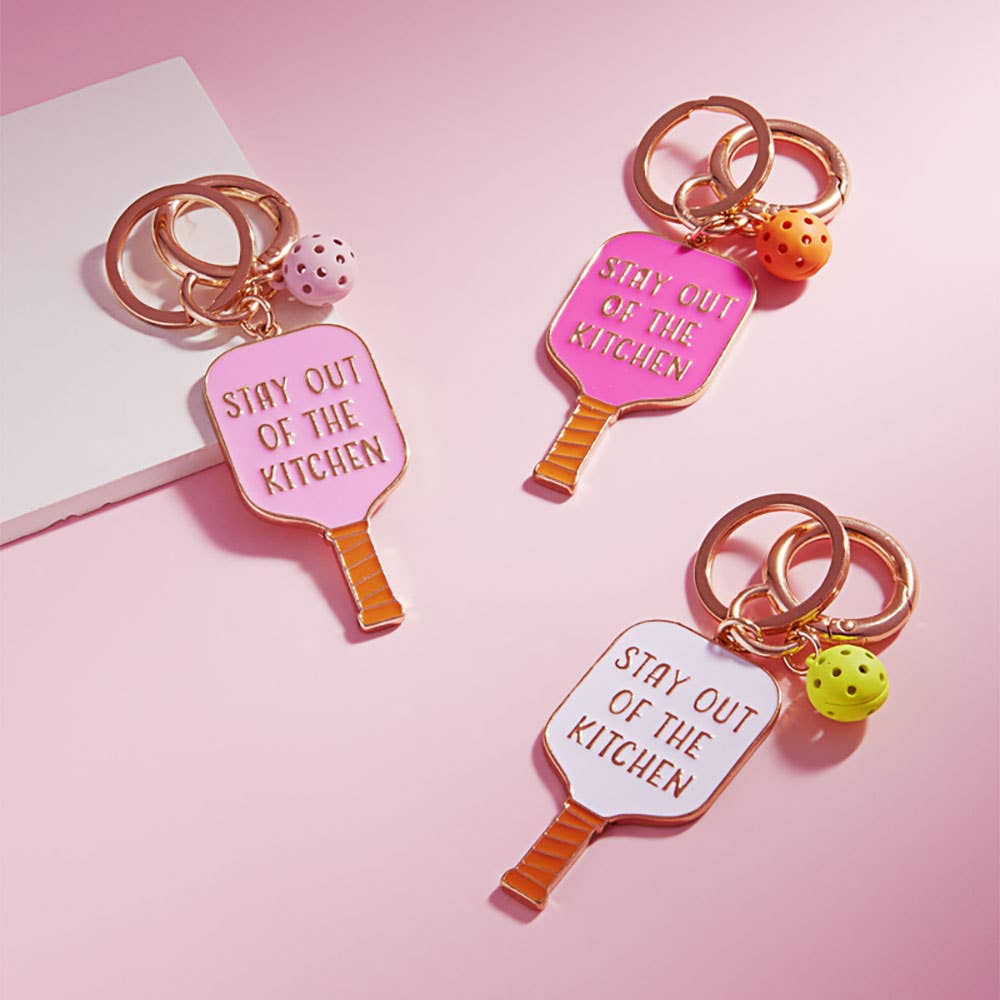 STAY OUT OF THE KITCHEN Pickleball Bag Charm - Pink