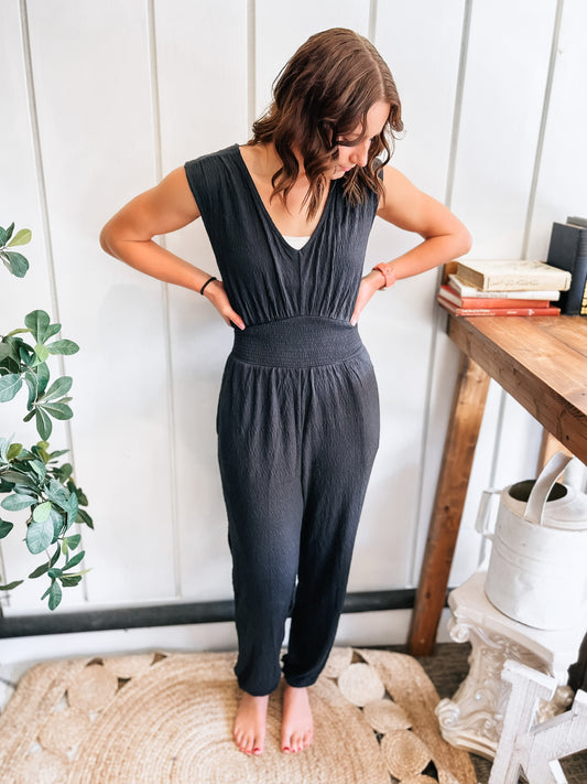 Indy Knit Jumpsuit - Black