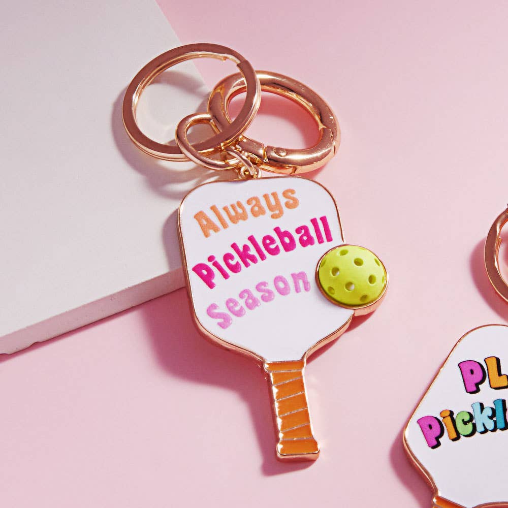 LETS DINK Pickleball Keychain Bag Charm - White
