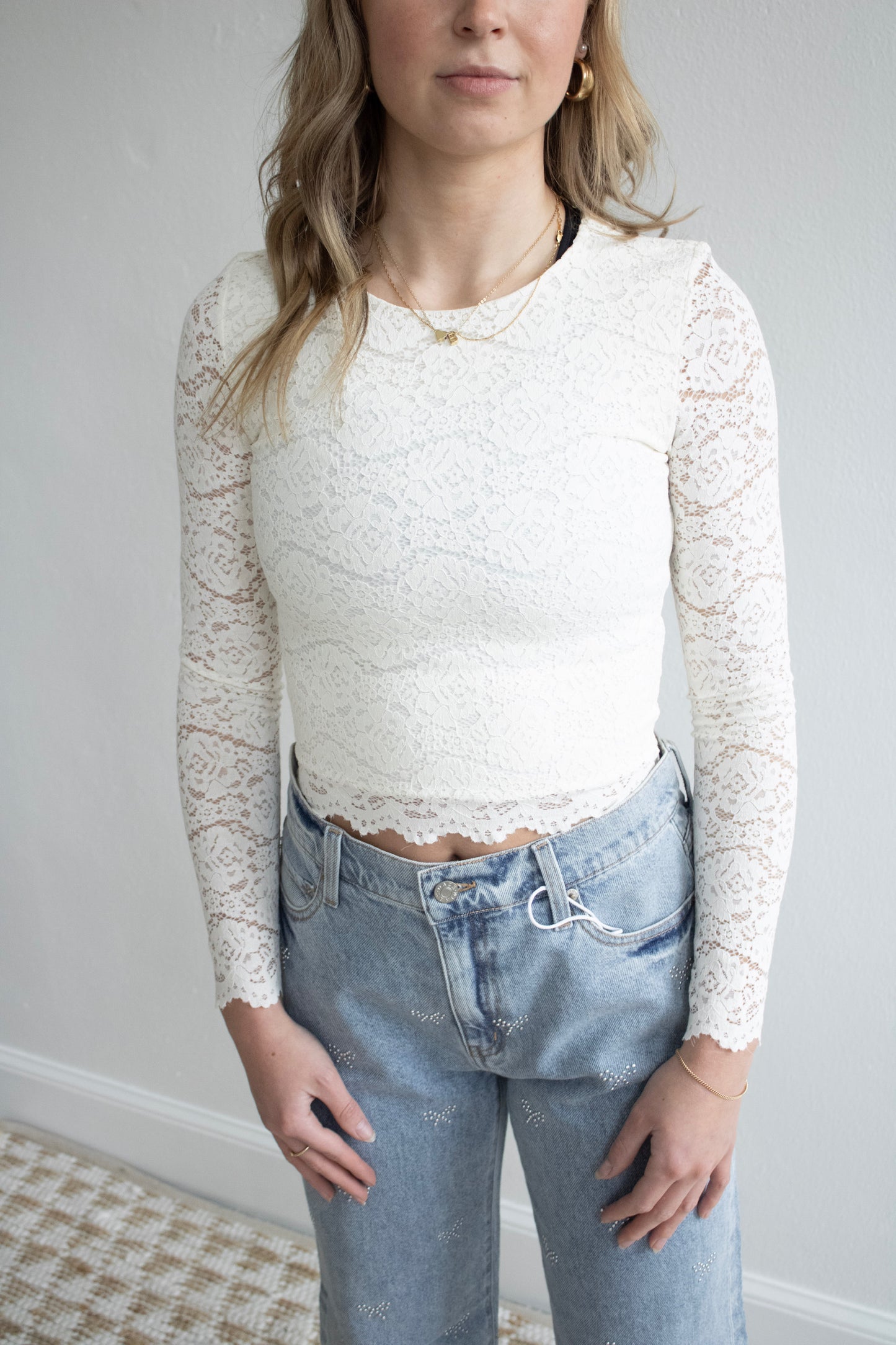 Aurora Lace Top - Cloud