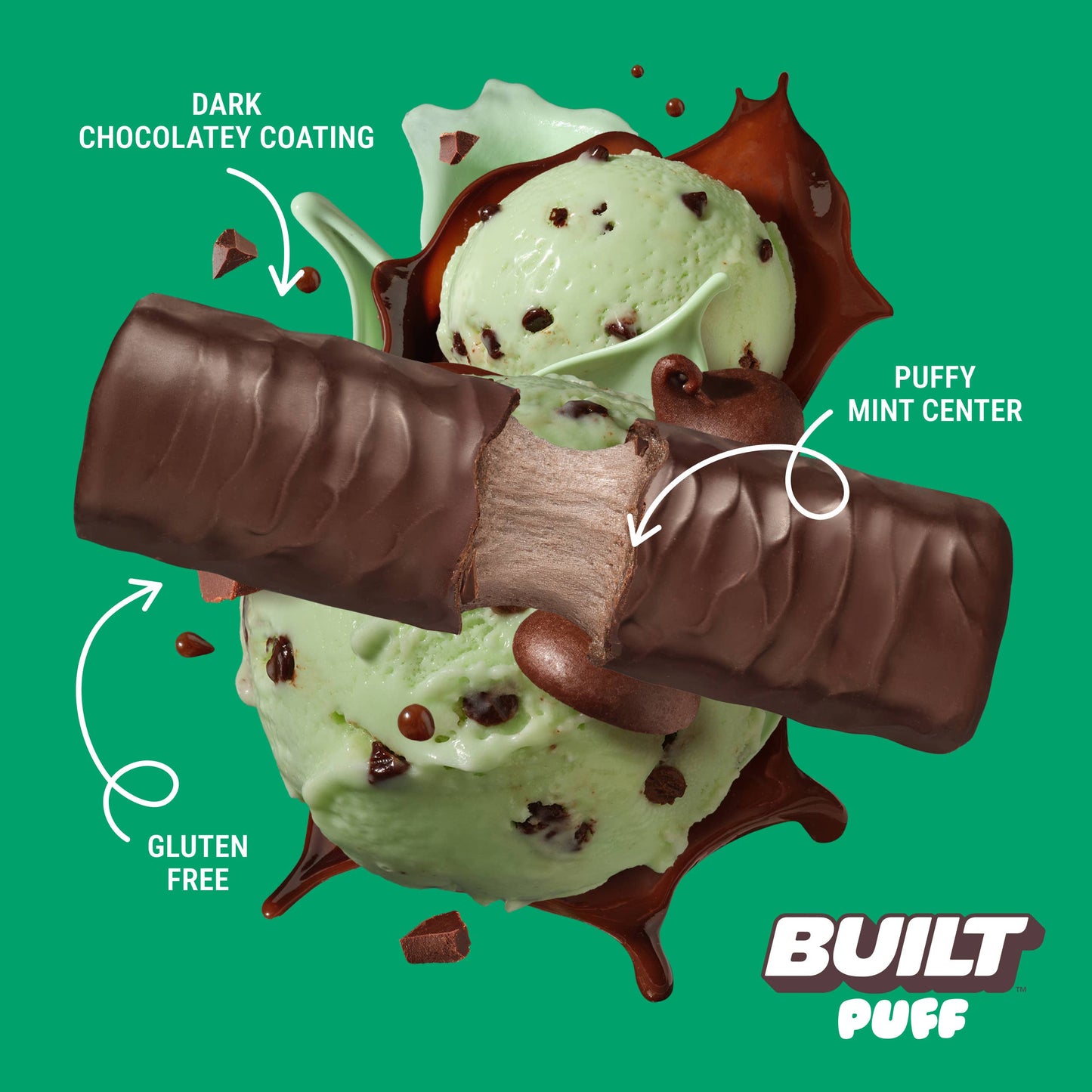Built Single Puff Protein Bar - Mint Chip