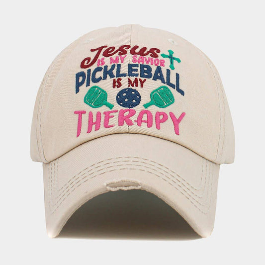 JESUS is My Savior PICKLEBALL Therapy Hat - Beige