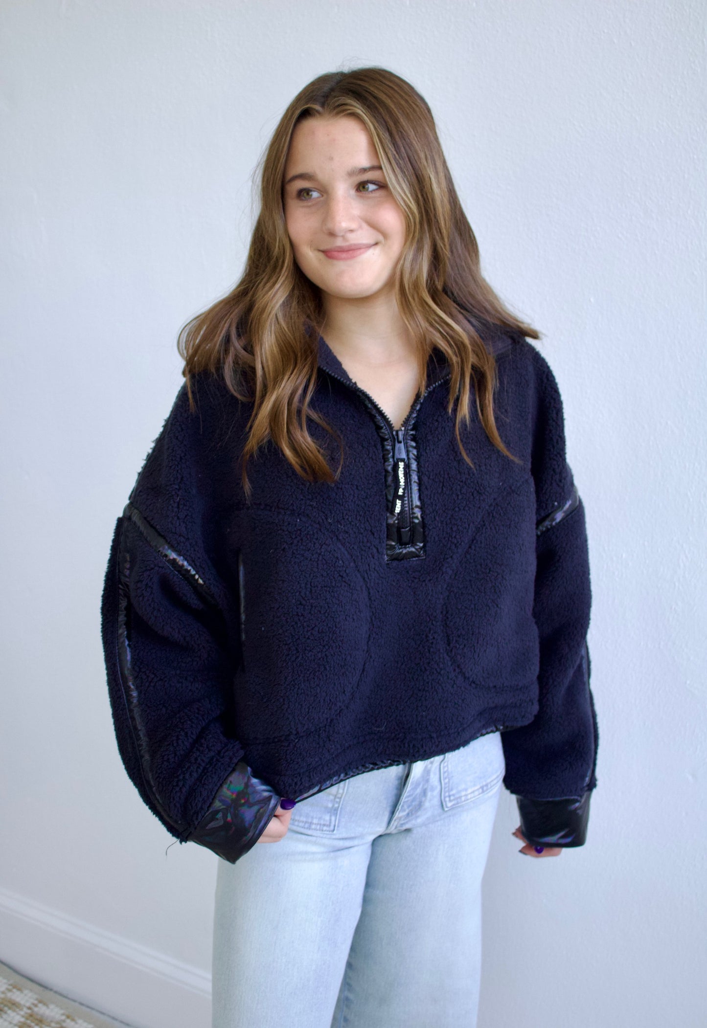 Mountain High Shine Half Zip - Black