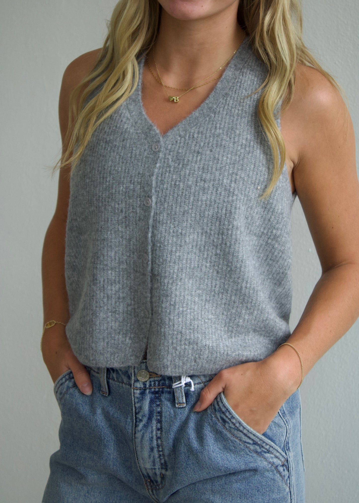 Bryce Sweater Vest - H Grey