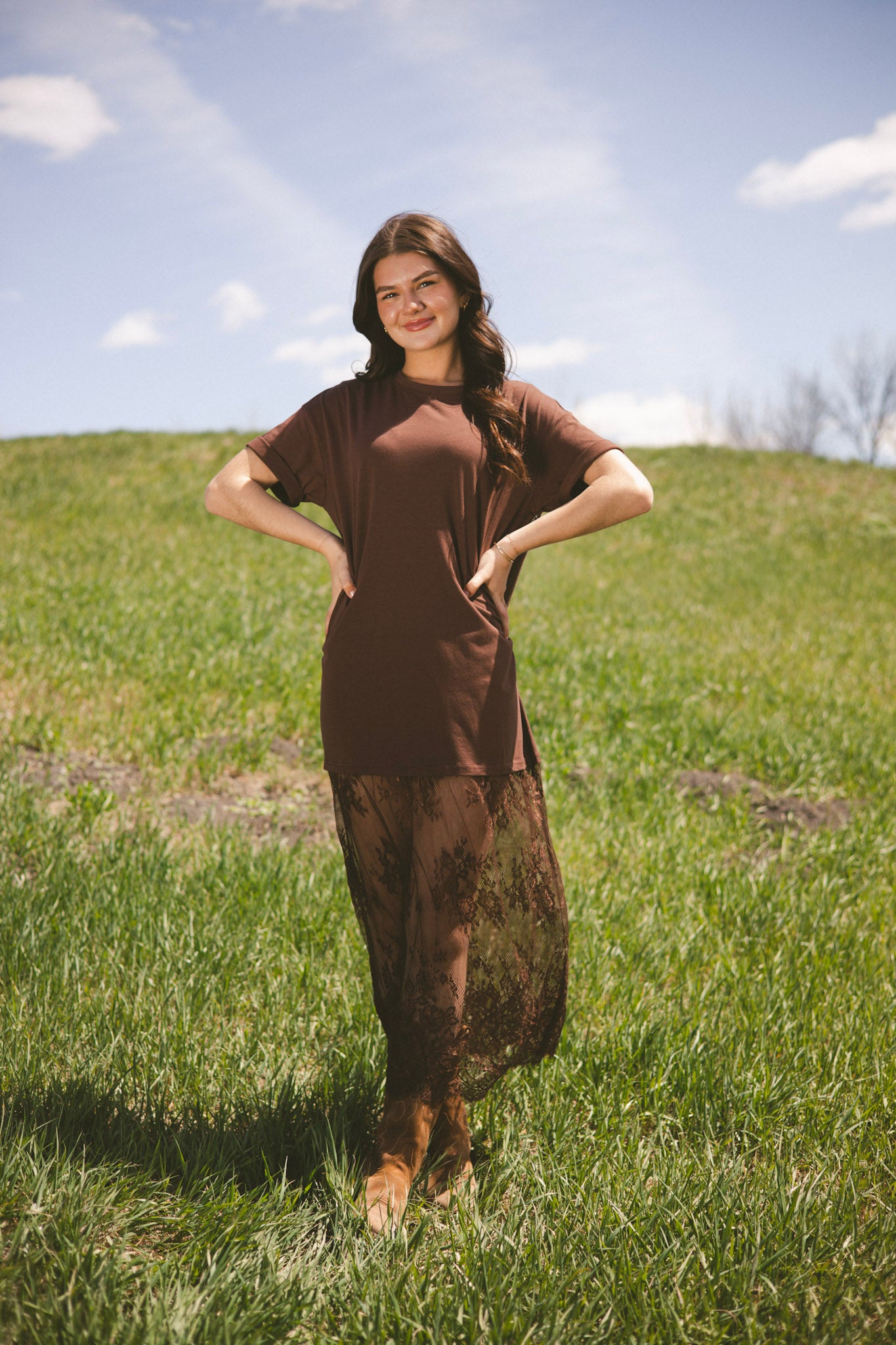 Sandalwood Floral Lace Maxi Dress