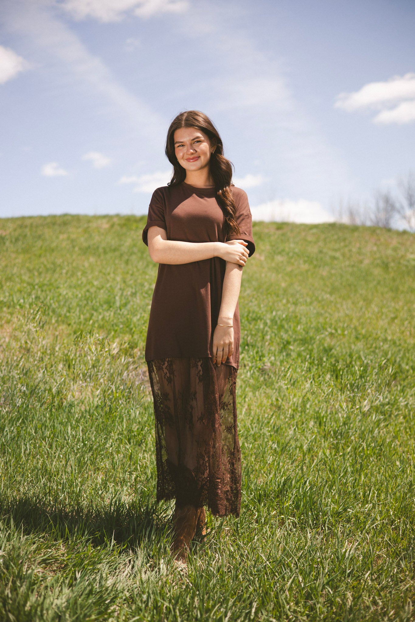 Sandalwood Floral Lace Maxi Dress