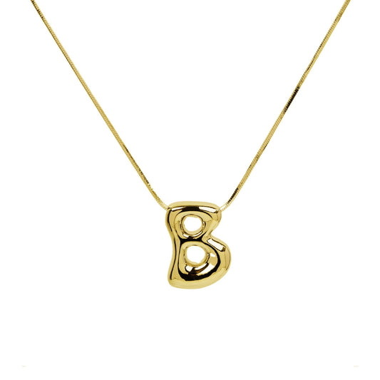 Initial Waterdrop 18K Gold - B