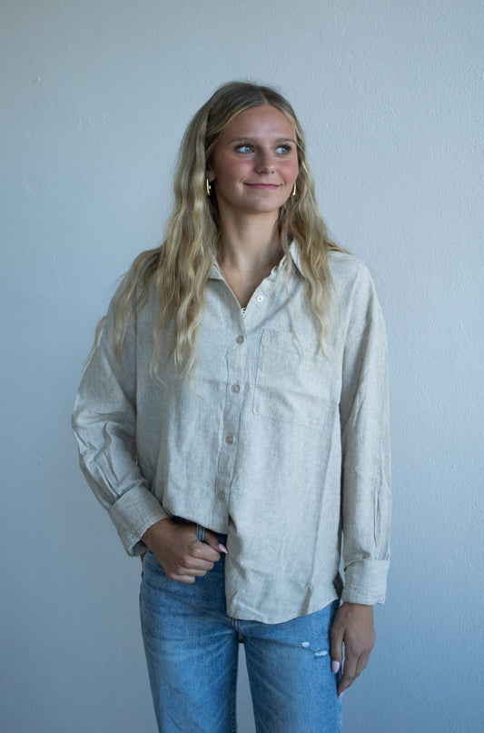 Alfie Button Up - Flax