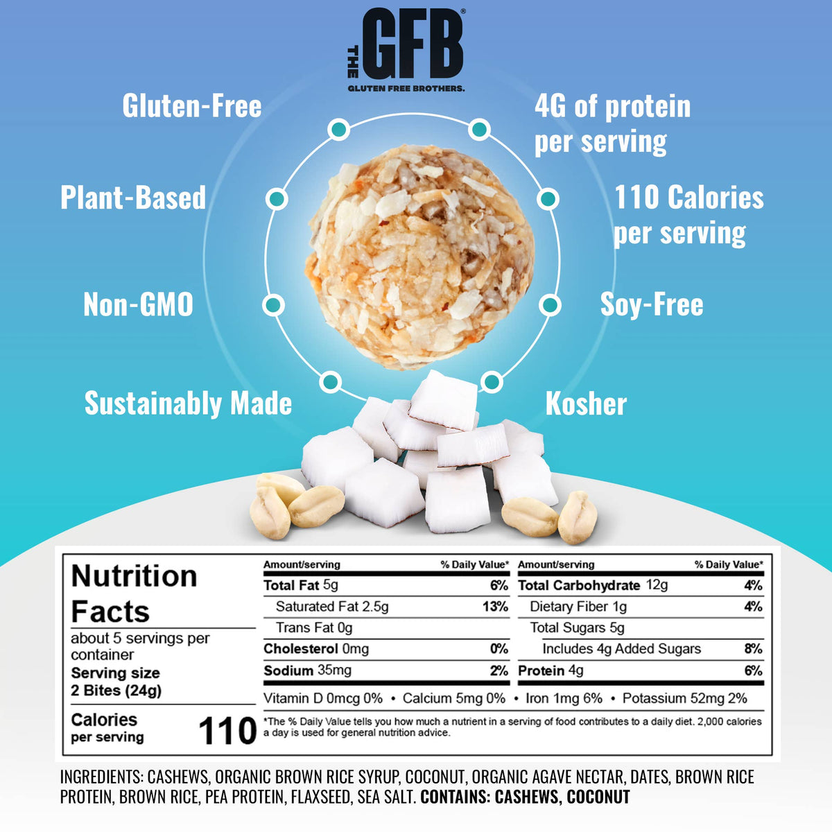 Coconut Cashew Protein Bites