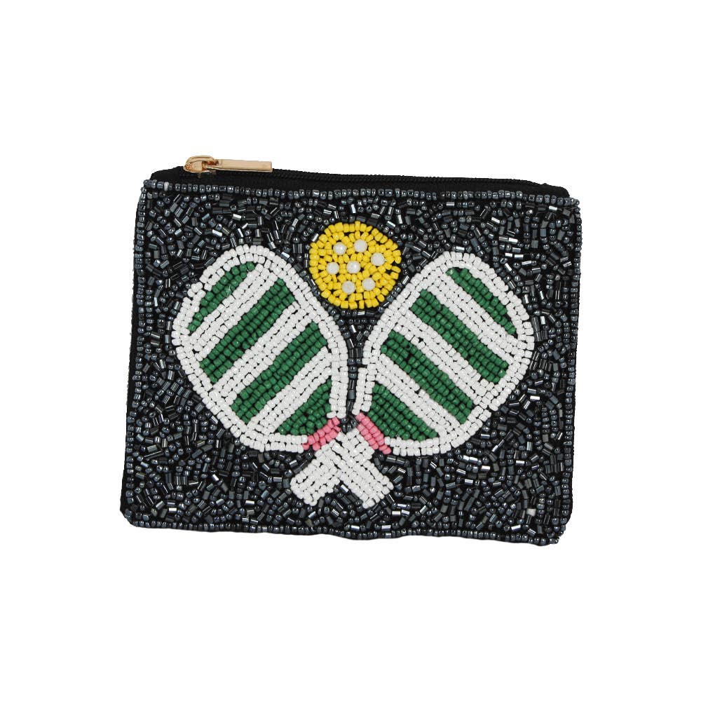 Pickleball Paddle Beaded Mini Bag
