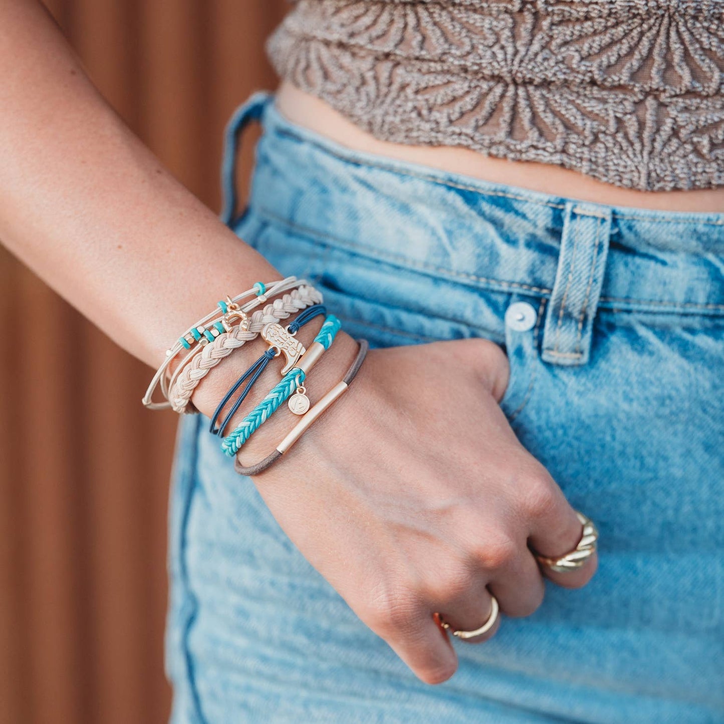 "Stride" Turquoise Cowgirl Boot Hair Tie Bracelets