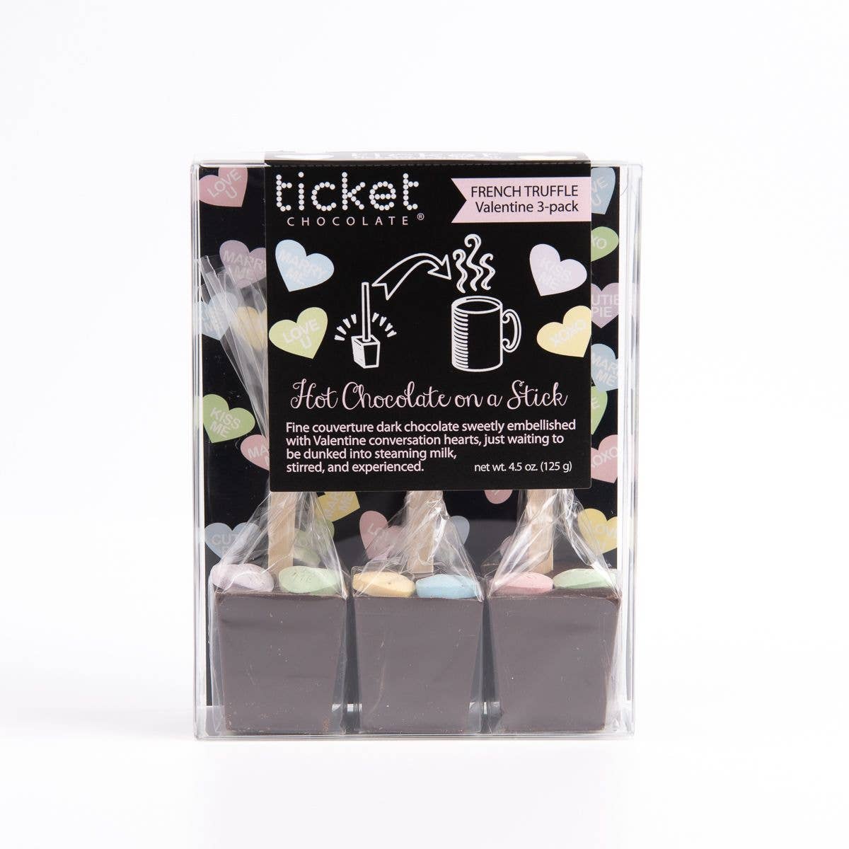 Valentine's Hot Chocolate on a Stick 3-pack - Belgian Milk