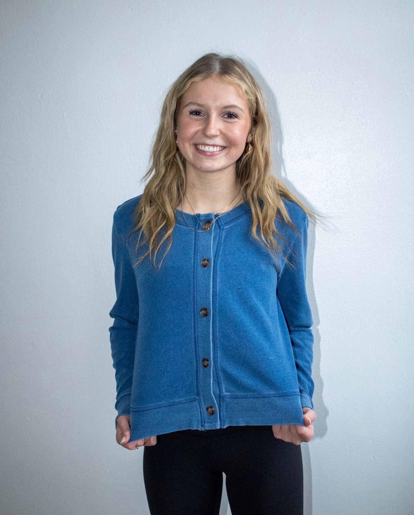 Daily Knit Denim Cardigan - Vintage Indigo