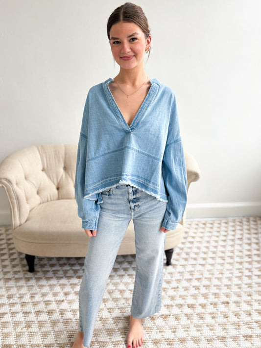 Jude Denim Pullover - Vintage Indigo