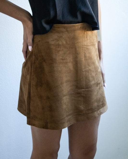 Ciera Suede Mini Skirt - Coconut