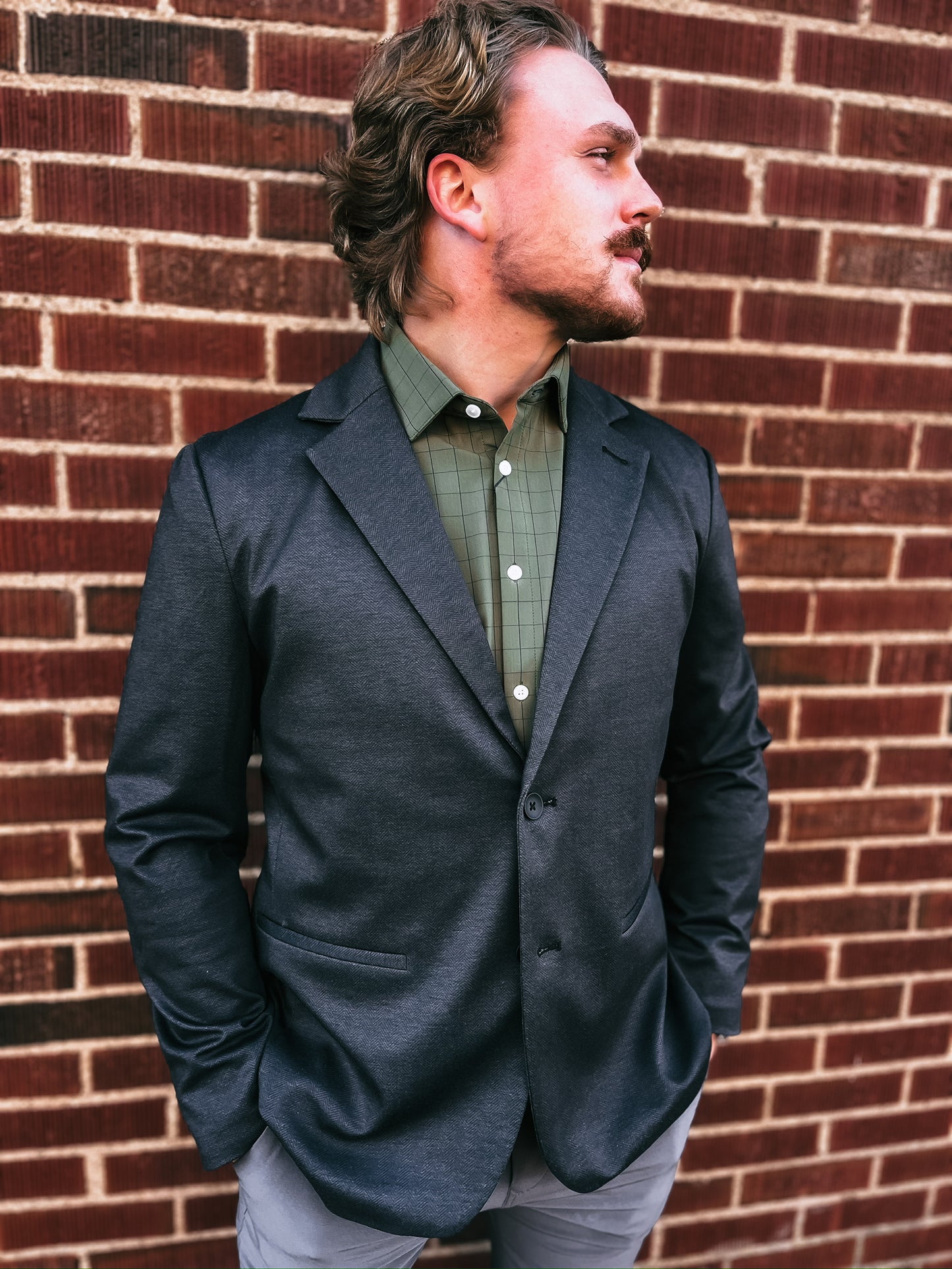 Parker Blazer - Black Herringbone