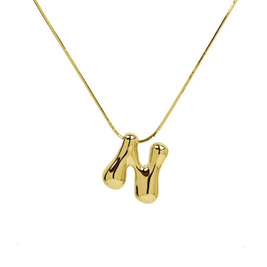 Initial Waterdrop 18K Gold - N