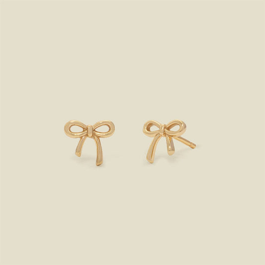 Bow Stud Earrings: Gold