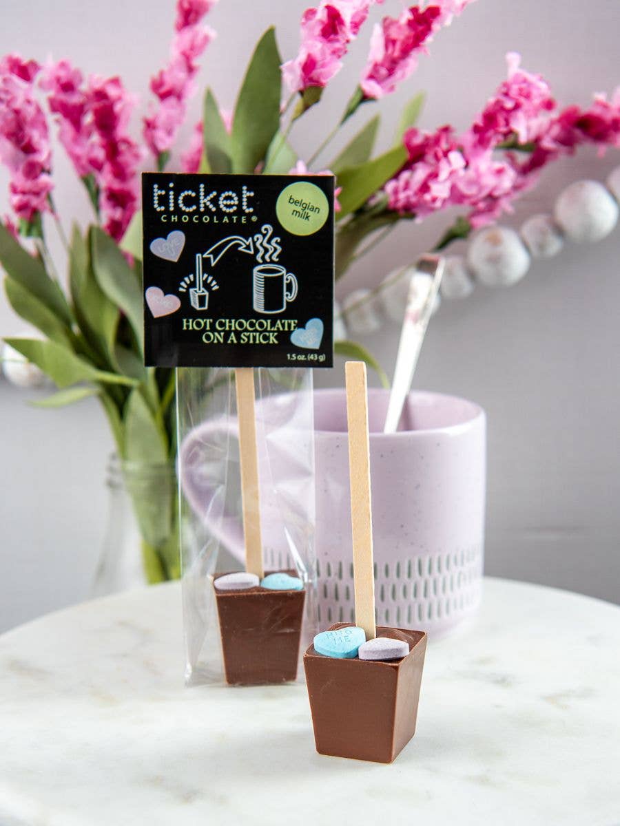 Valentine's Hot Chocolate on a Stick - Belgian Milk