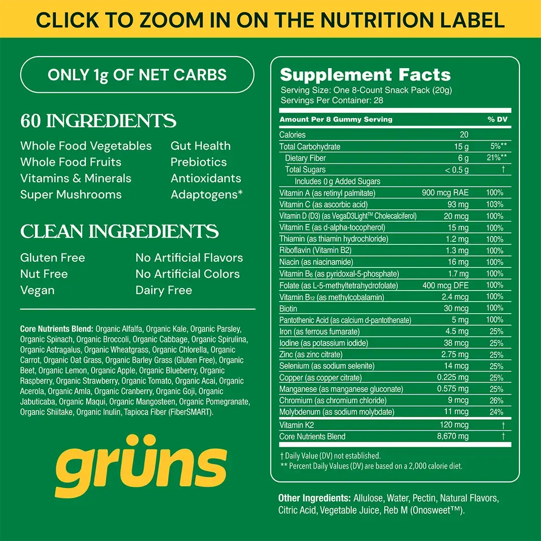 Gruns Adult Gummies | Sugar-Free