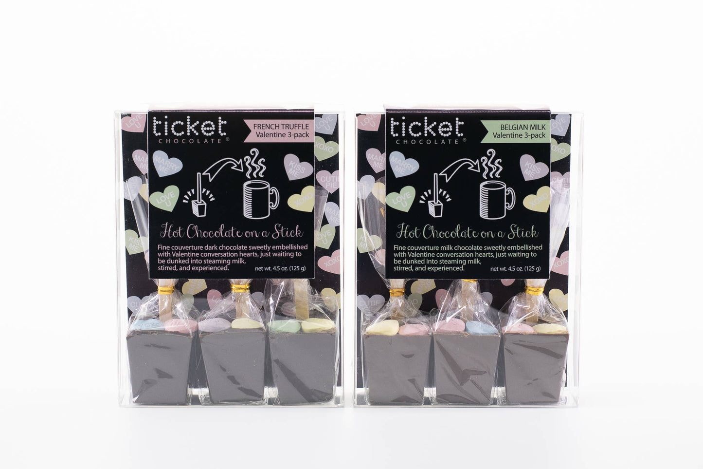 Valentine's Hot Chocolate on a Stick 3-pack - Belgian Milk