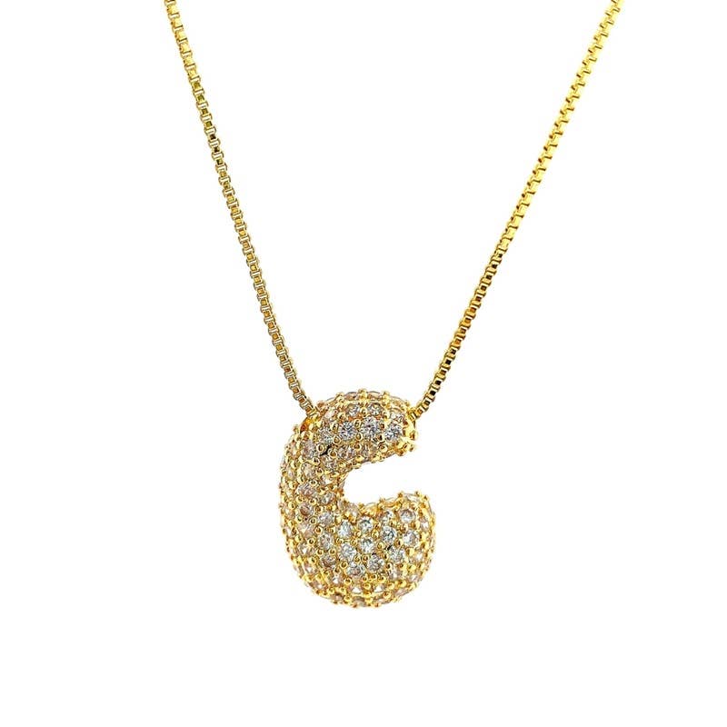 Initial CZ MINI Waterdrop 18K Gold - C