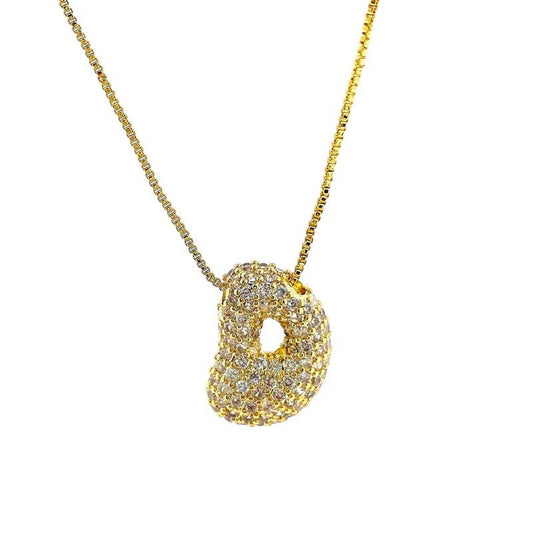 Initial CZ MINI Waterdrop 18K Gold - D