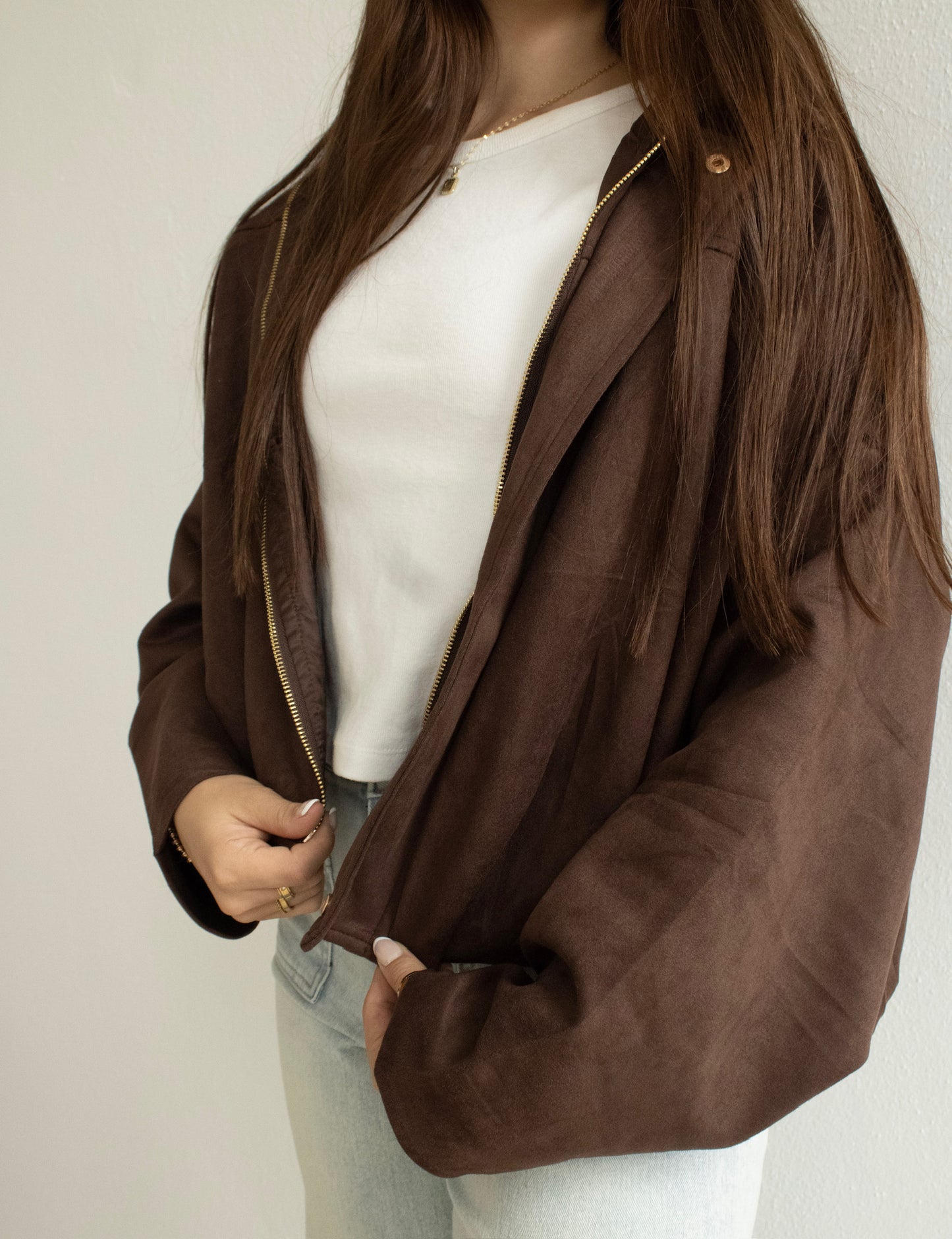 Suede Notch Collar Jacket