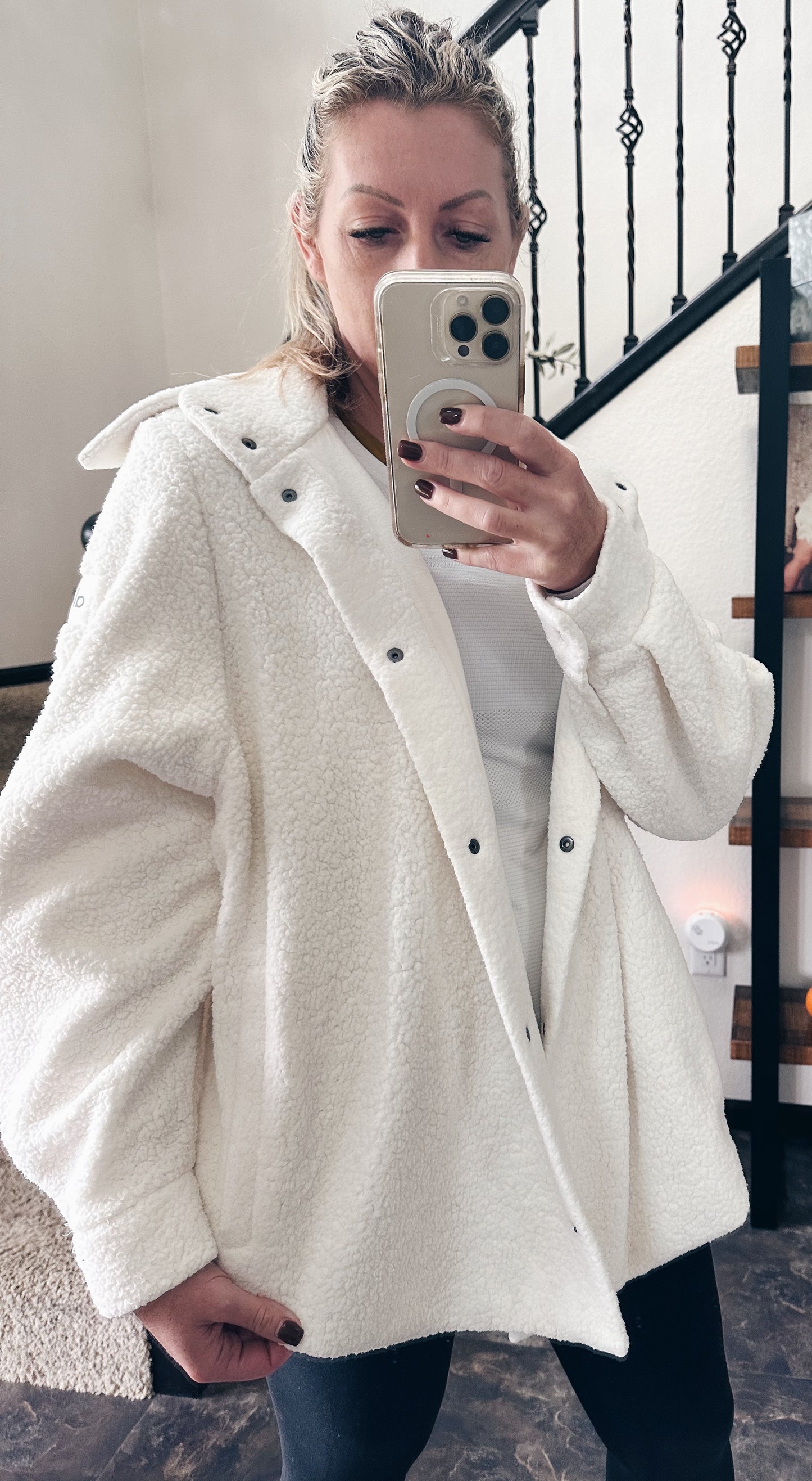 Micro Sherpa Envy Shacket - Ivory